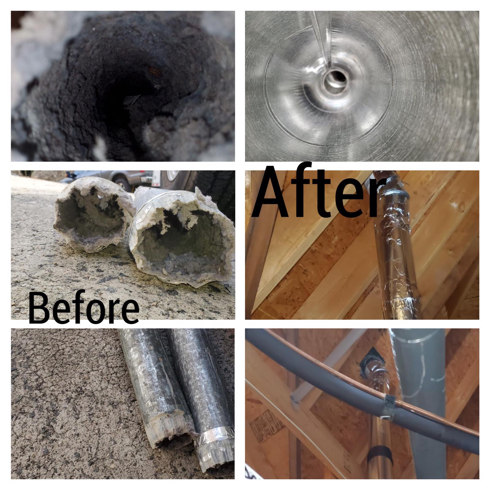 Dryer Vent Cleaning​ - After and before