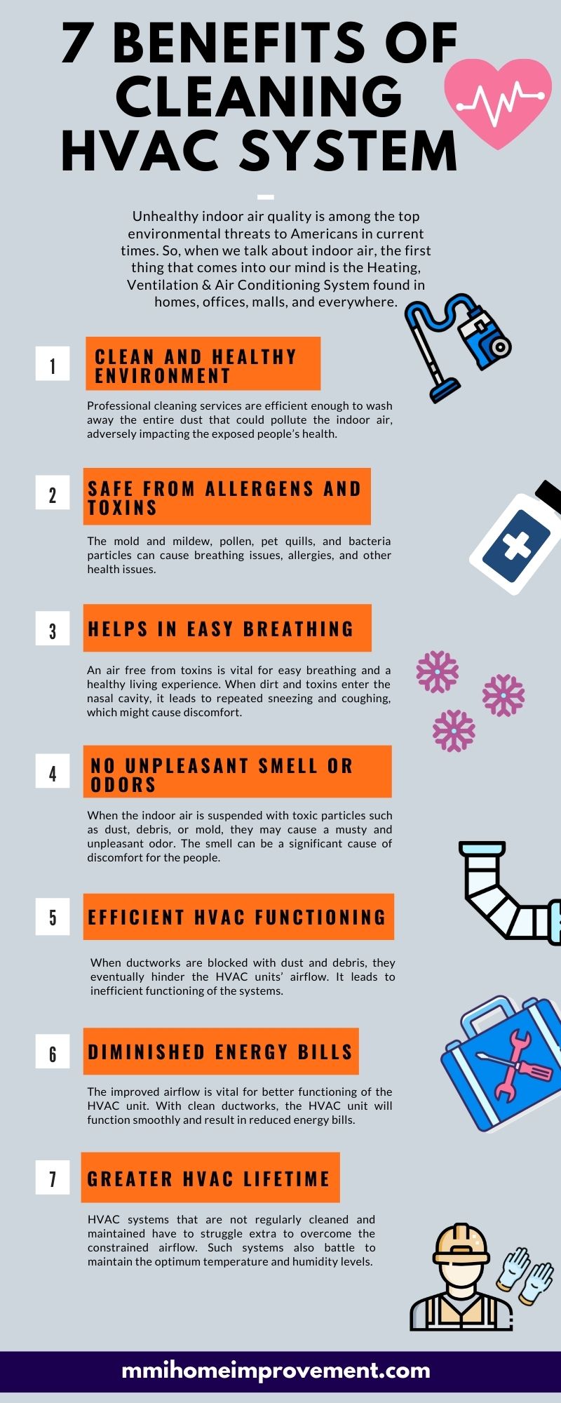 7 Benefits of Cleaning HVAC System - Infograhic