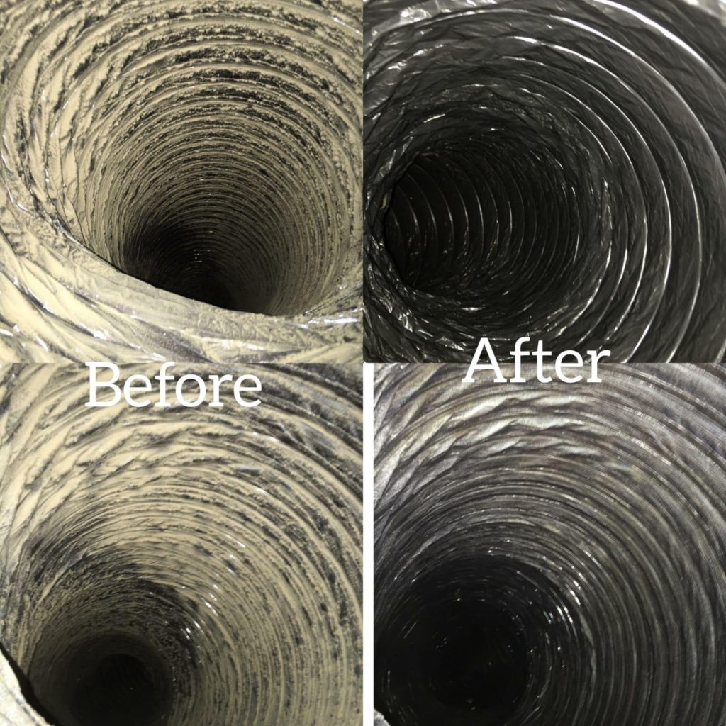 Air duct cleaning - Before and After