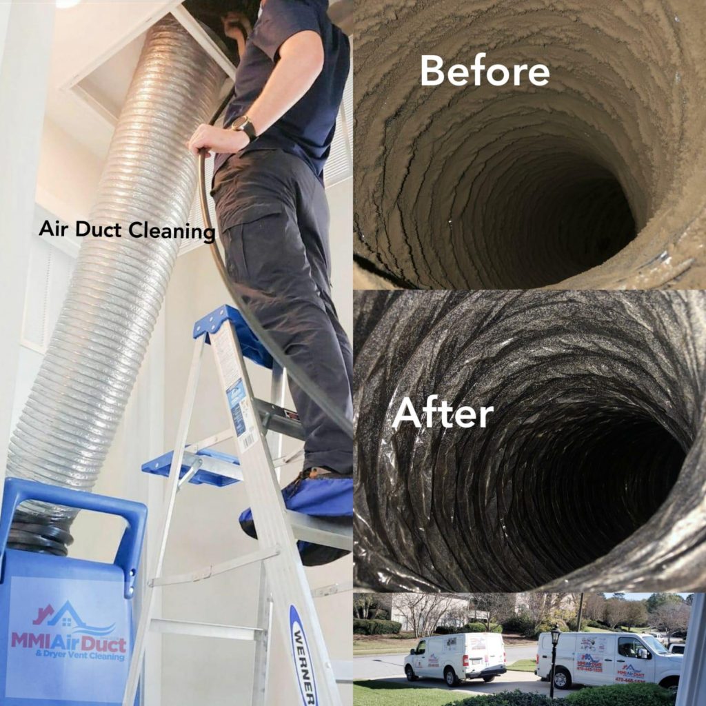 Air duct deep cleaning - Before and After
