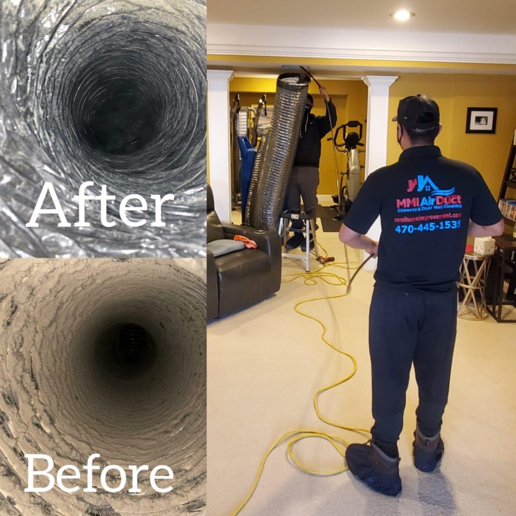Air duct sanitizing - After and before
