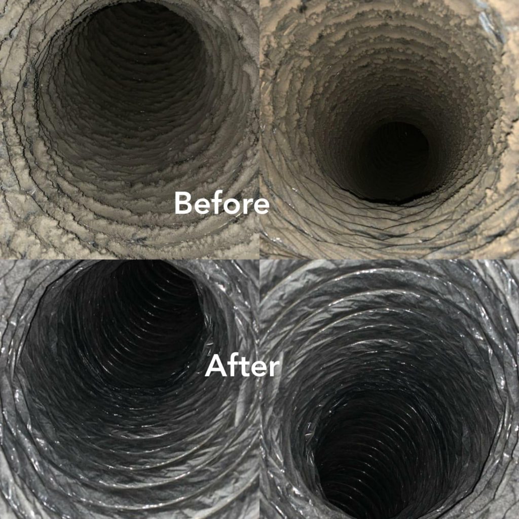 Deep air duct cleaning - Before and After