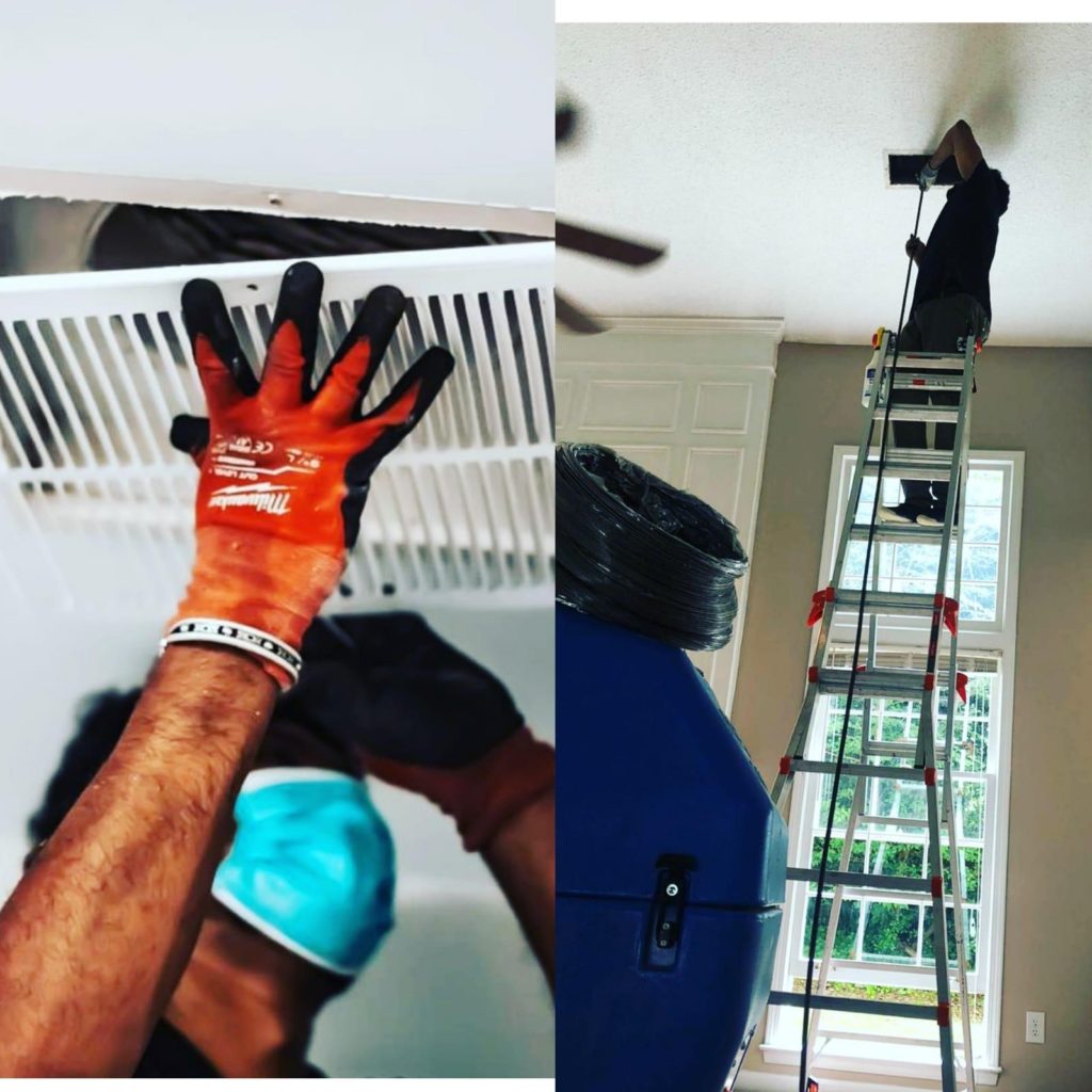 MMI Pro doing Air duct cleaning Service on site