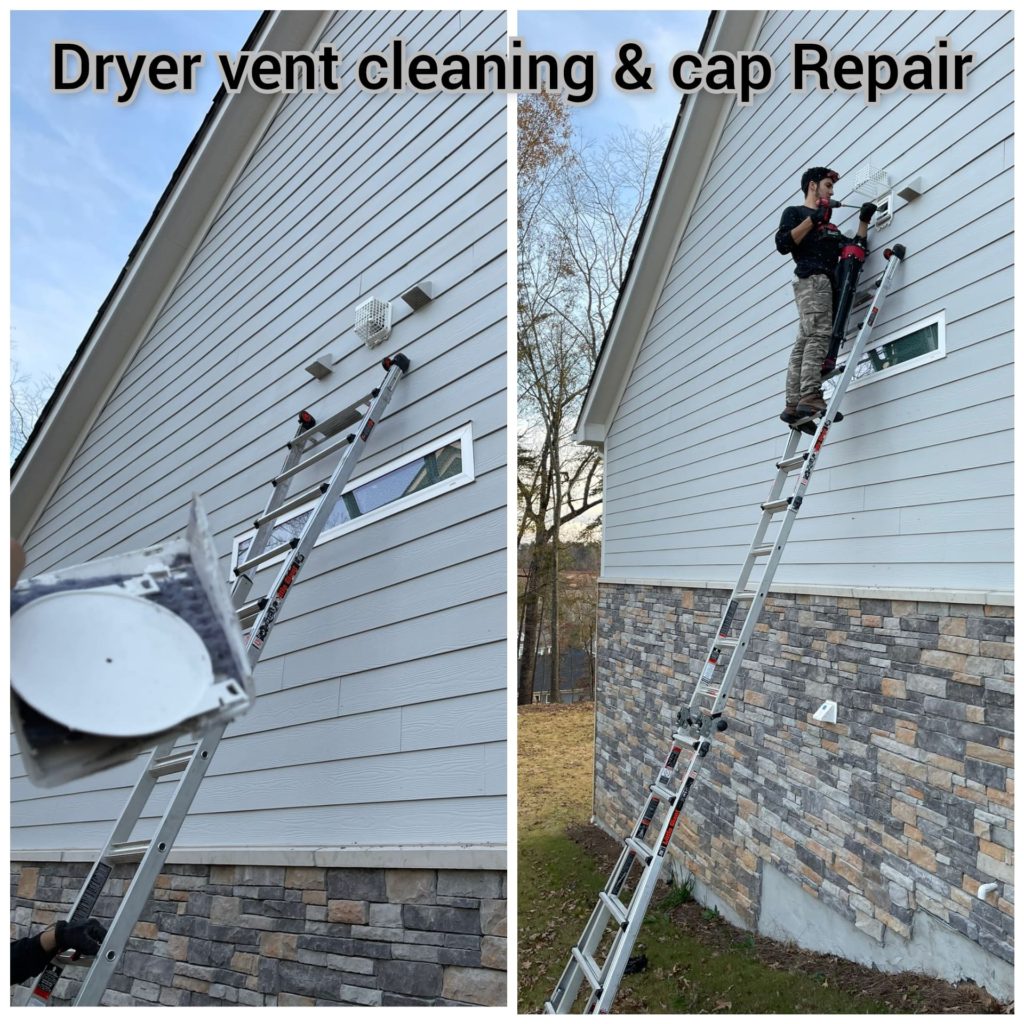 dryer vent cleaning and cap repair