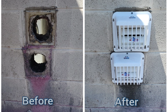 Before and After Image of Commercial Air Duct