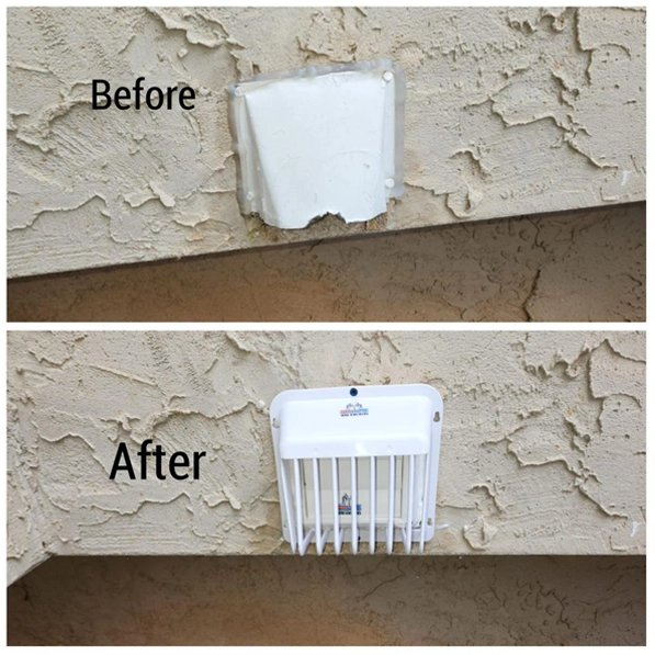 Before and After Image of Dryer Vent Cleaning by MMI Home Improvement Pro in Austell, GA