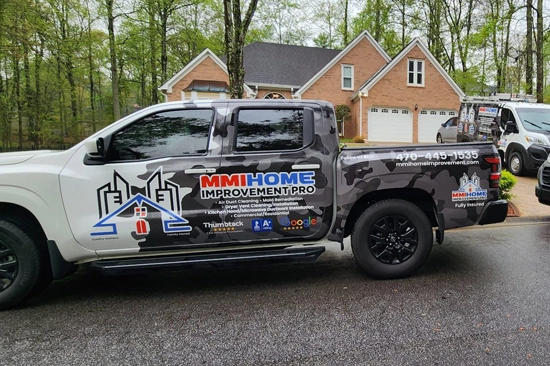 MMI Team Arrives On-Site for Professional Range Hood Duct Installation in Braselton