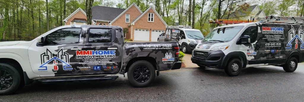 MMI Trucks Arrived at Client's House for Range Hood Duct Installation in Monroe