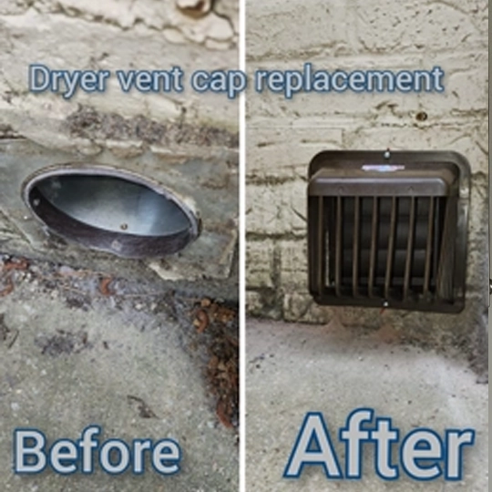 Dryer Vent Cap Replacement Before and After in Euharlee