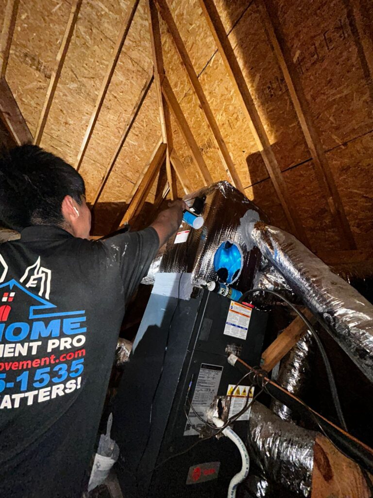 Clean and sealed new air duct installation