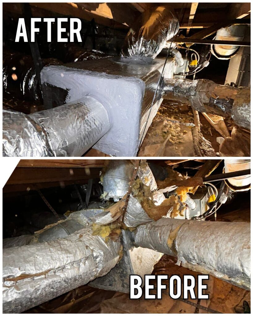 Before and After Air Duct Installation by MMI Home Improvement Pro